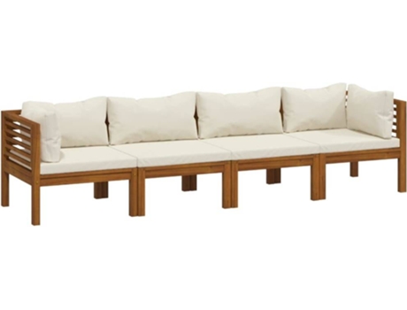 Juego de muebles de jardín VIDAXL Crema Madera de acacia