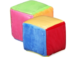 Juego de 4 cubos de peluche para jugar y aprender.