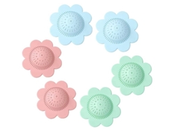 6 Filtros De Silicona Duraderos Para Desagües De Pelo, Protectores De Desagüe Para Baño, Bañera Y Cocina.