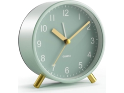 Reloj Analógico Silencioso Metal Redondo Con Luz Nocturna A Batería Para Escritorio Quarto Adultos Niños