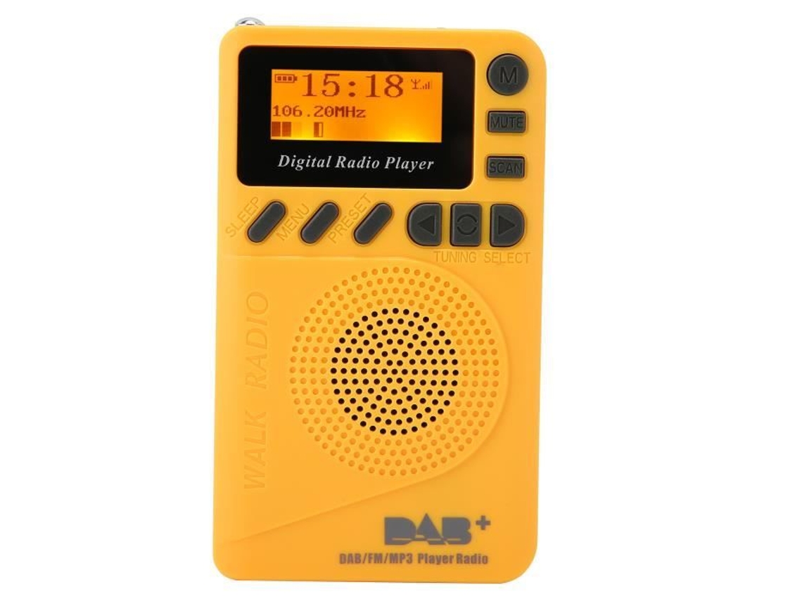 Radio de Bolsillo Portátil HURRISE Radio Fm Portátil Dab/Dab/Fm Radio Digital de Bolsillo con Pantalla LCD de 1,44 Pulgadas Parte de Sonido