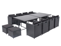 Conjunto de Jantar CONCEPT U Miami (Negro - Resina - 235x115x73 cm)