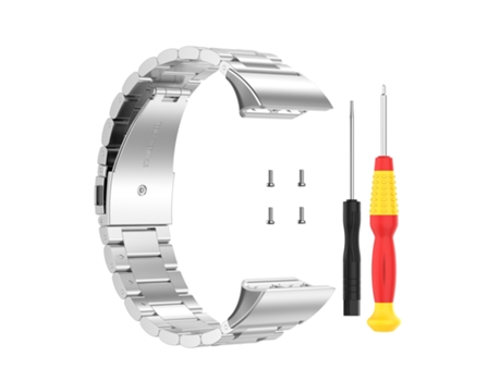Correa de reloj inteligente para Garmin Forerunner 35/30 Correa de reloj universal de tres cuentas de acero inoxidable (Plata)