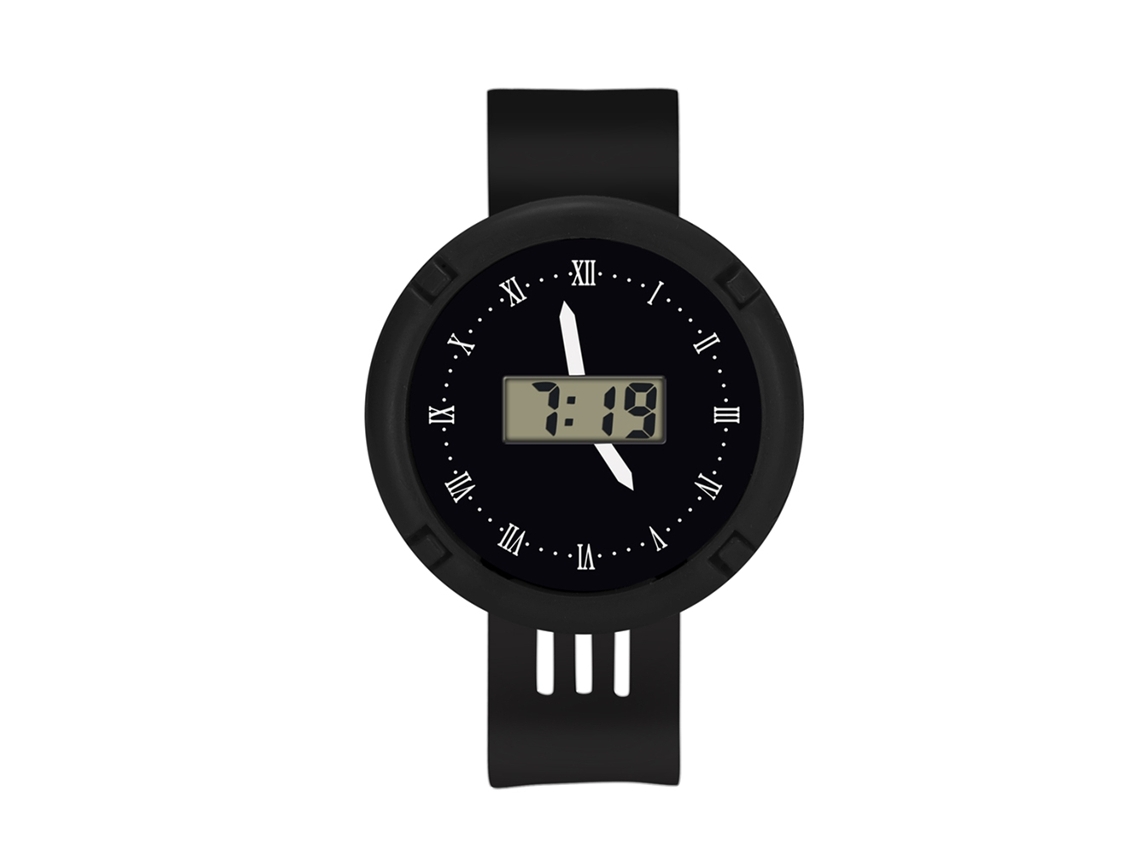 Reloj De Pulsera Electrónico Infantil Con Esfera Redonda Y Moderno Movimiento Digital Negro.