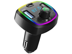 Coche Bluetooth 5.0 Transmisor FM Reproductor de MP3 Receptor de audio PD 18W QC3.0 USB Carga rápida Manos libres Car Kit Modulador FM (Negro) ENZONS