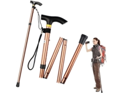 Juego de 2 bastones plegables, bastones de aluminio ultraligeros y ajustables con base antideslizante.