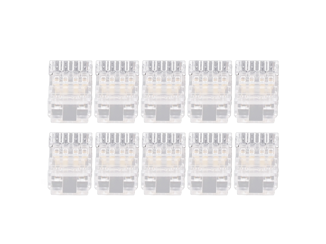 2026-10 Piezas Conector De Cable Para Tira Led Cob 4pin 10mm Transparente Sin Soldadura Adaptador Para Hogar Escuela Oficina