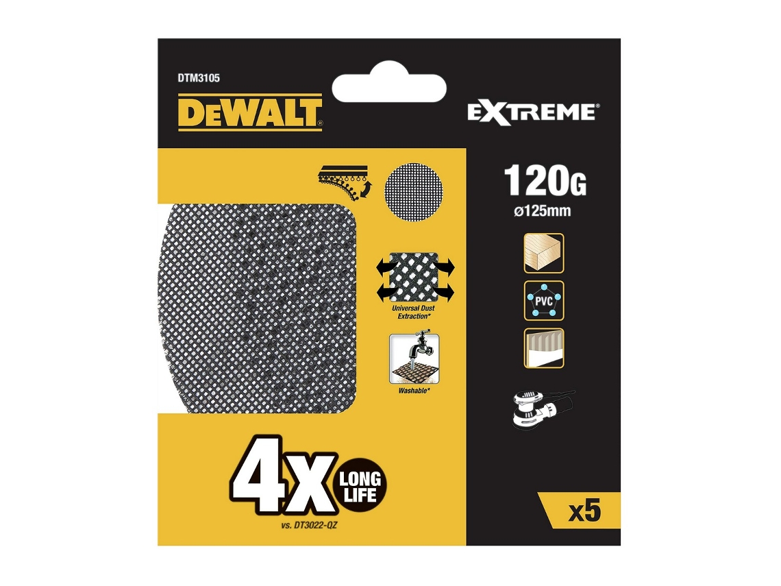 Discos de lija Dewalt Ø 125 mm 120 g 5 Unidades