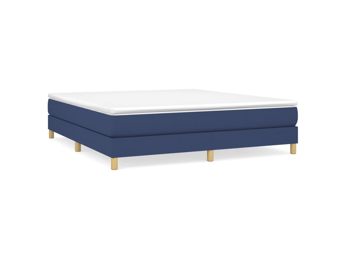 Maison Exclusive - Cama Box Spring Con Colchón Tela Azul 160x200 Cm