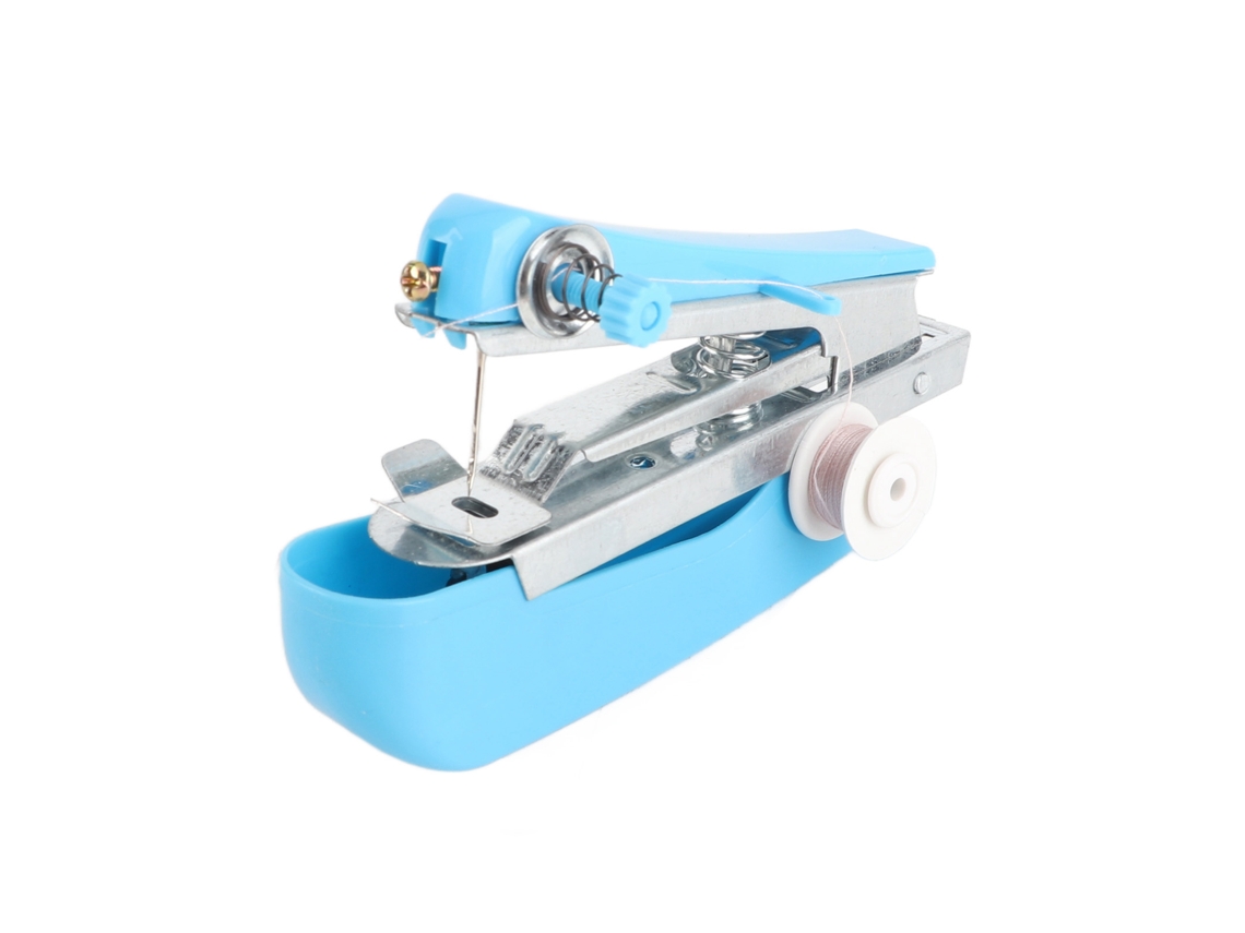 Máquina de coser portátil, práctica, azul, mini, para el hogar y los viajes