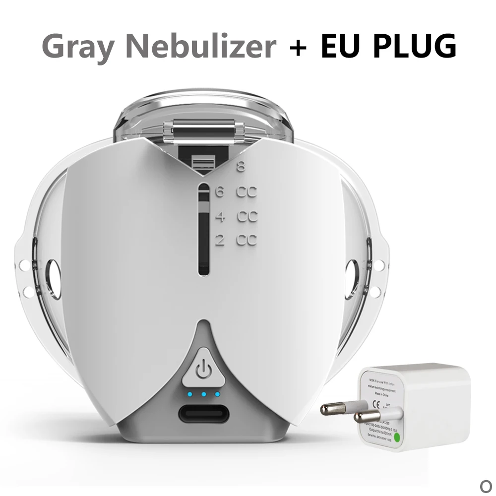 (gris) Mini Inhalador Ultrasónico Portátil Silencioso De Mano