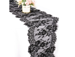 2026-44825-runner De Mesa De Encaje Negro 2 Paquetes 36x300 Cm Para Decoración De Fiestas Linjou