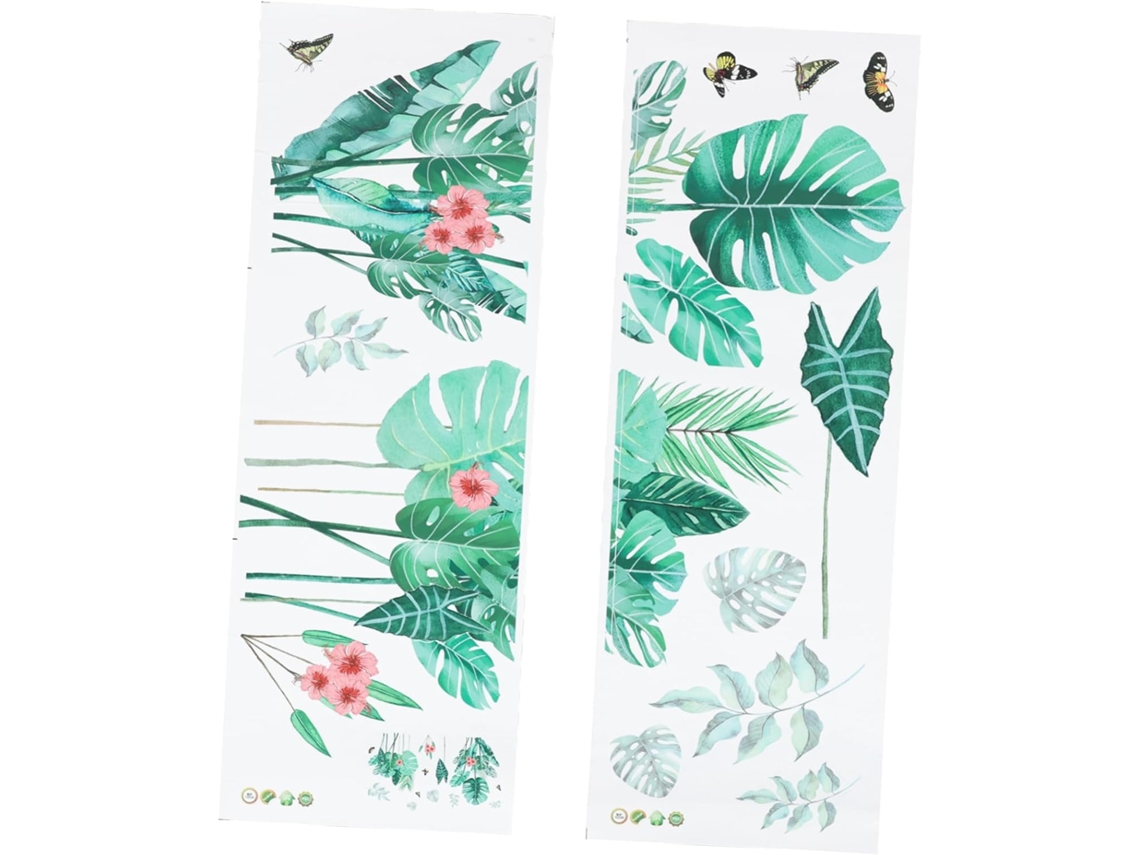 Adhesivo Decorativo De Pared Con Diseño De Plantas Verdes Para Interiores - Fácil De Despegar Y Pegar