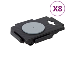 Conjunto 8 Plataformas móviles con 8 ruedas VIDAXL PP negro (150 kg)