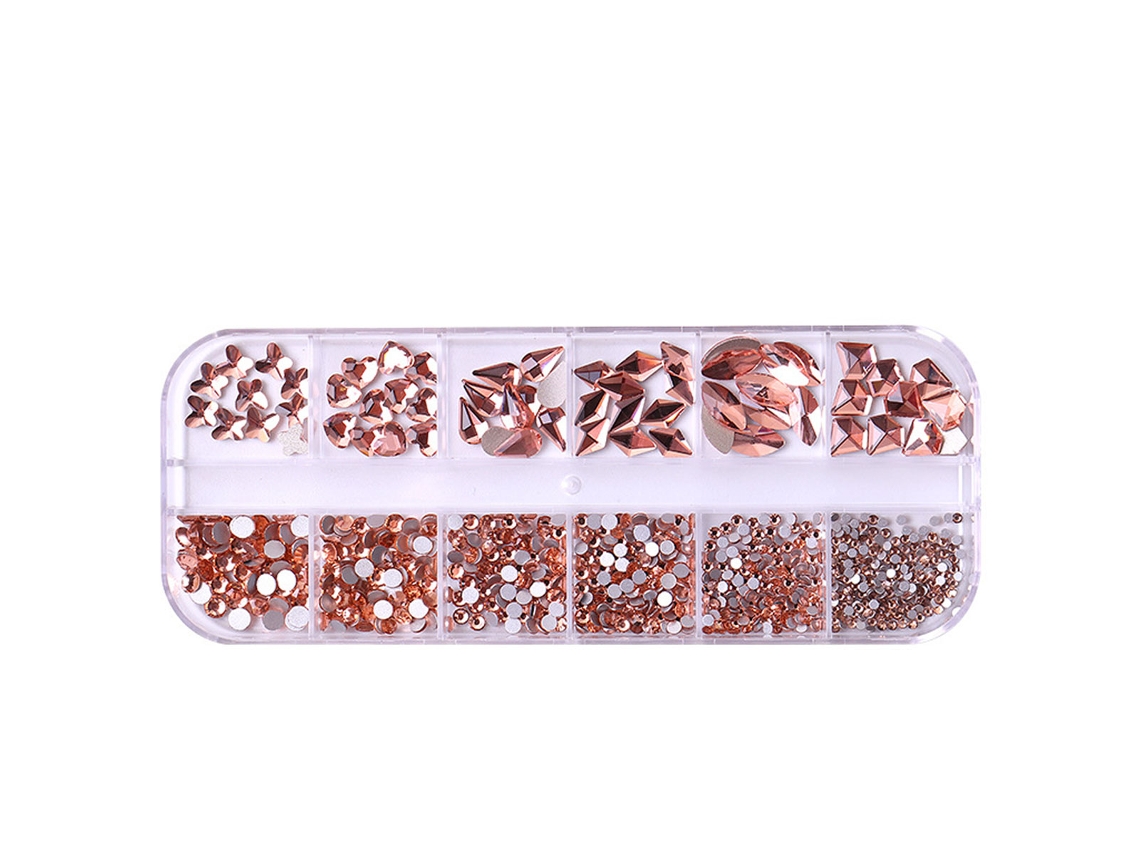 Caja de 12 divisores con forma de manicura, taladro de fondo plano para decoración de uñas NEVEANCE