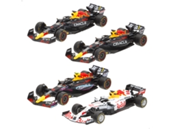 Conjunto de 4 maquetas de coches Red Bull Verstappen y Pérez F1 143 Burago