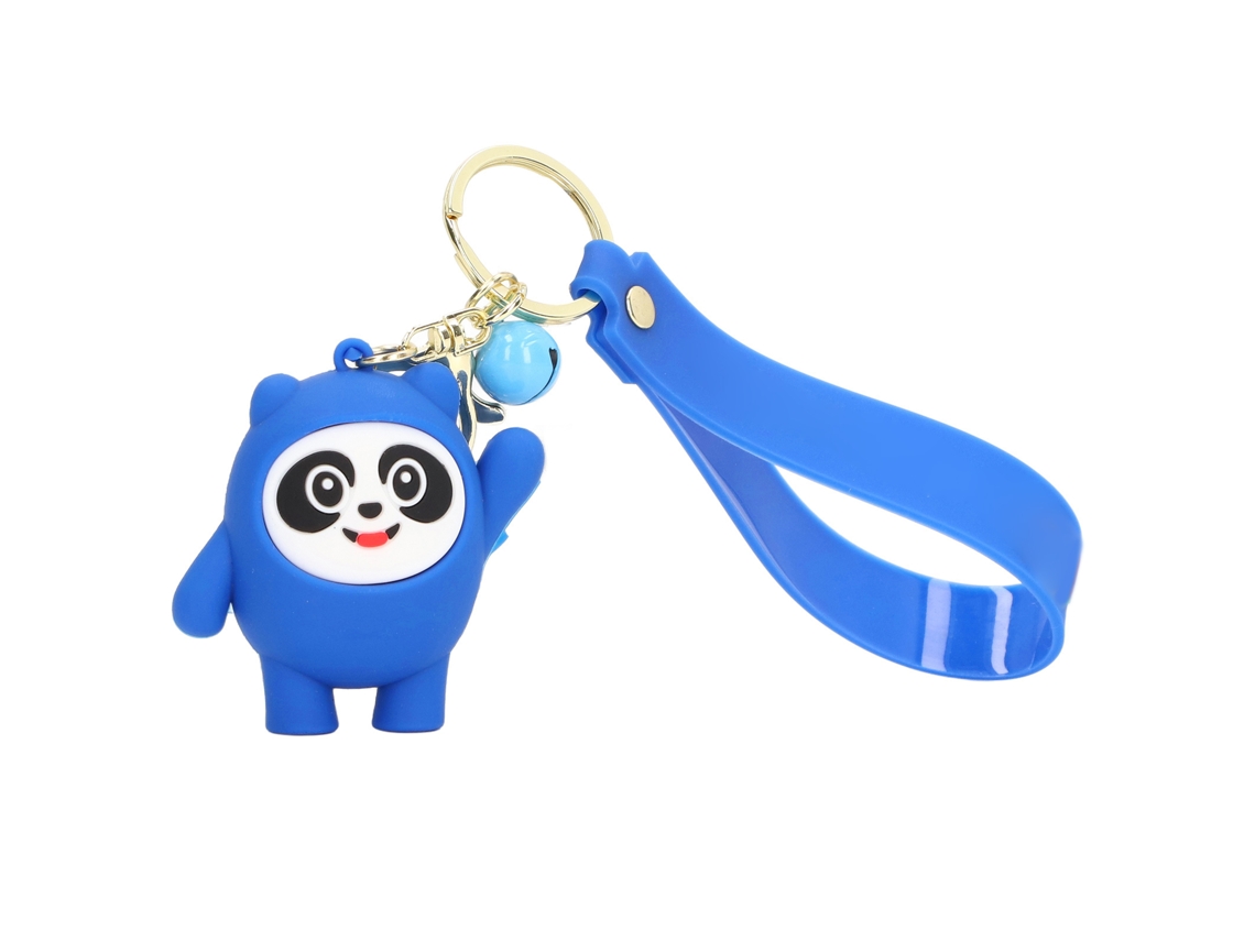 Llavero Con La Mascota De Los Juegos Olímpicos De Invierno 2022, Un Lindo Panda, De Silicona Azul, Para Bolso.