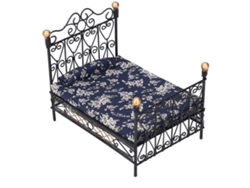 Cama Doble De Hierro En Miniatura Para Casa De Muñecas 1:12, Decoración Práctica De Princesa