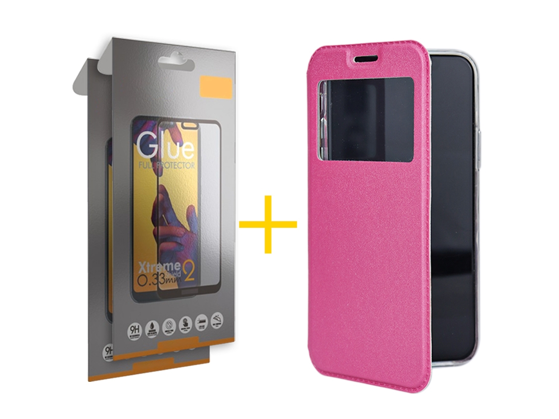 Pack 2 X Película de Vidrio Templado Full Funda SKYHE por Samsung Galaxy S23 FE Flip Cover Gandy Rosa SKYHE