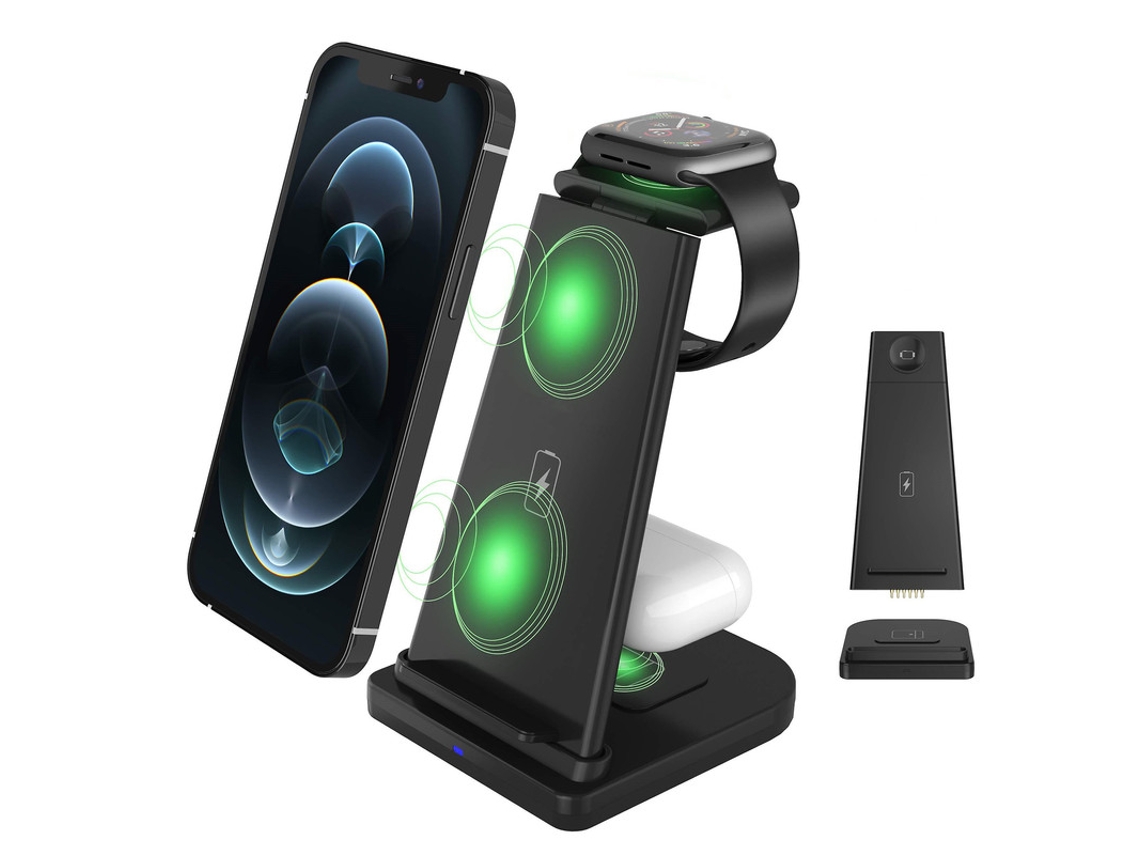 Cargador Sem Fio Qi Para Apple, Samsung Yizhood Seda Negro