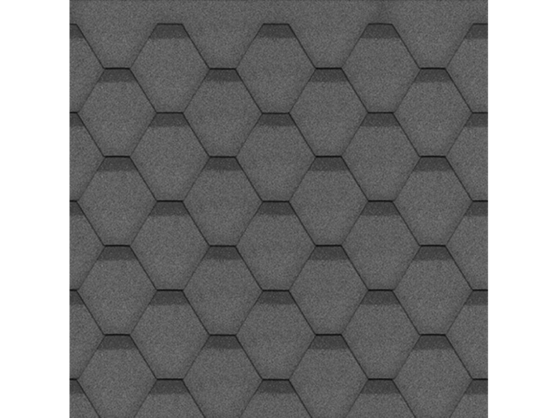 Tejas bituminosas Hexagonal Rock H-BLACK de color negro - la techumbre bituminosa