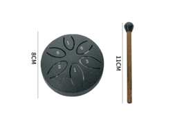 Tambor Handpan Digitallab de 3 pulgadas con 6 notas más pequeñas para bebés, incluye baquetas (negro).