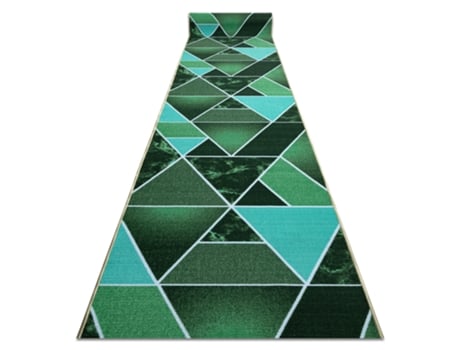 Alfombra de Pasillo Antideslizante DYWANY LUSZCZOW (120 x 1050 cm - Polipropileno - Verde)