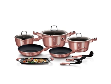Baterías de Cocina BERLINGER HAUS (20-22-24 cm - Aluminio Forjado - Rosa)