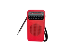 Radio portátil AM/FM, transistor con altavoz, 2 pilas AA, conector para auriculares, color rojo, Hexinyigjly