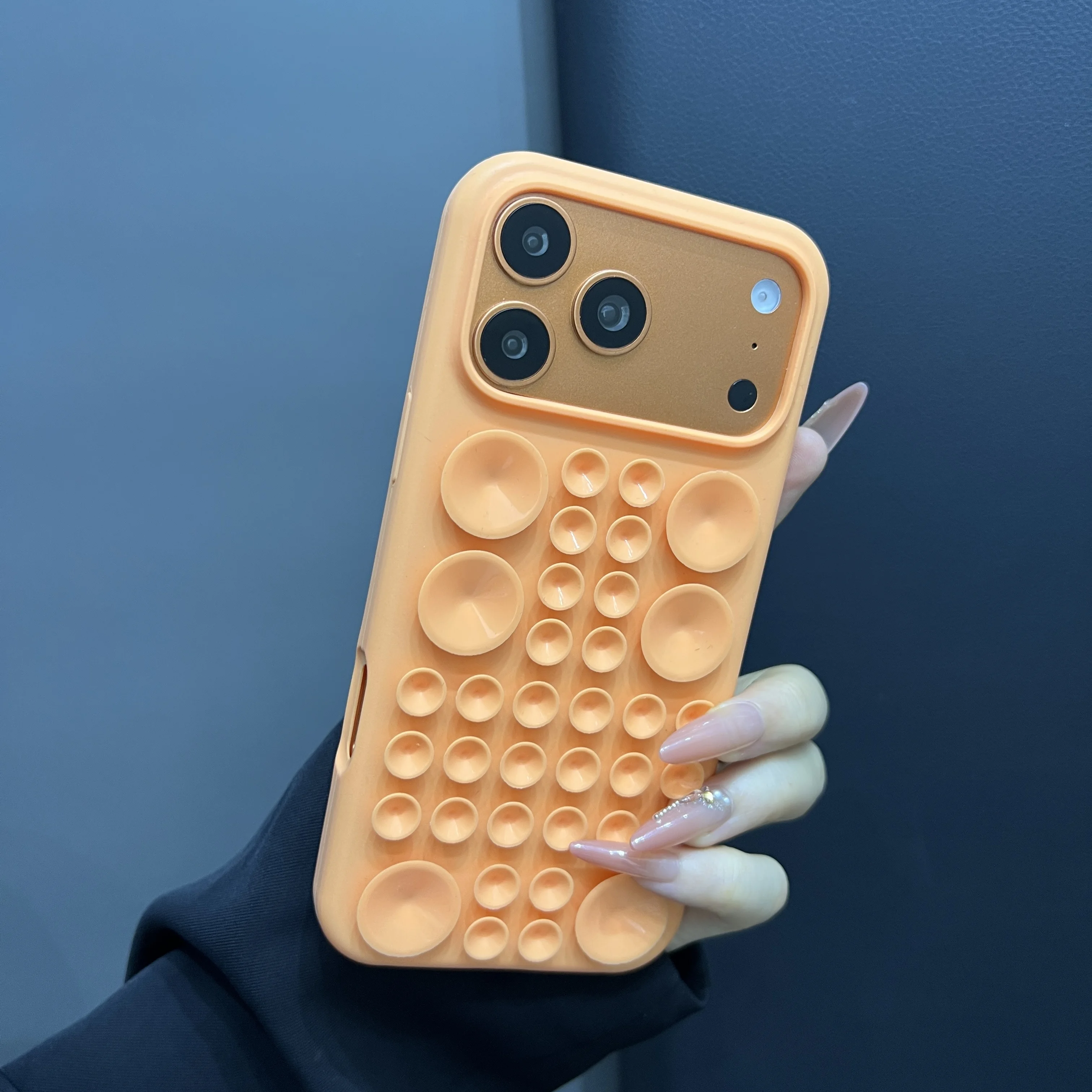 (iphone 17 Pro, Naranja) Funda Multifuncional Para Teléfono Que Absorbe Los Golpes, Cubierta Protectora De Silicona Antichoque