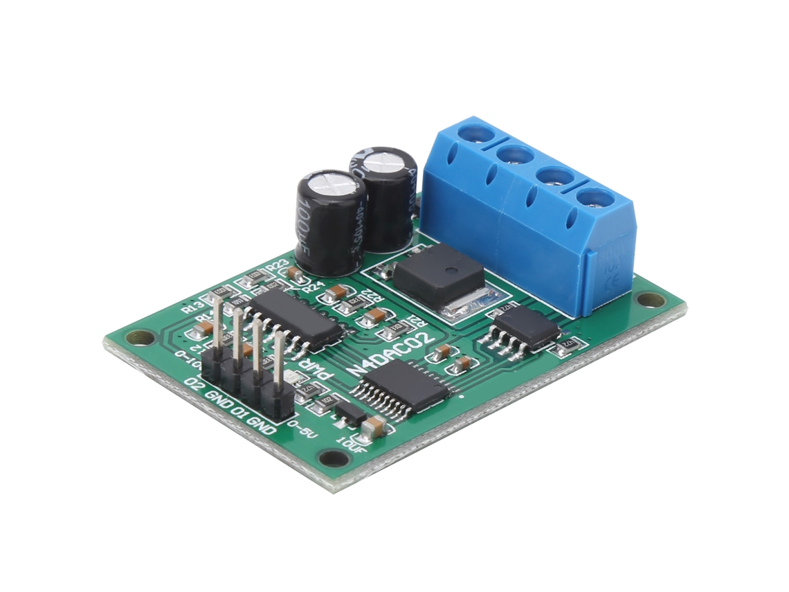 Módulo Convertidor De Voltaje Pwm A Analógico Dac 2 Canales 0-5v 0-10v Rs485 Dc 12v N4daco2