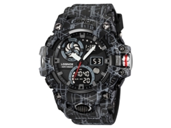 Reloj De Hombre Cronógrafo Deportivo Multifuncional Luminoso E Impermeable Con Estampado De Camuflaje (negro).