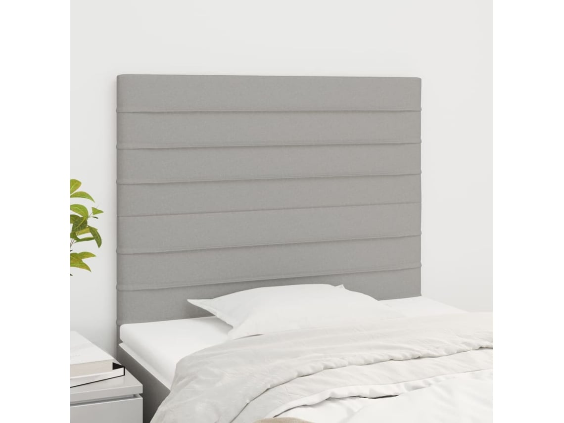 Cabeceros 2 Unidades De Tela Gris Claro 90x5x78/88 Cm