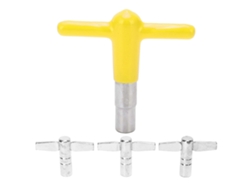 Juego de llaves de afinación para timbales de 4 piezas con mango en T, metal duradero y cubierta de silicona amarilla