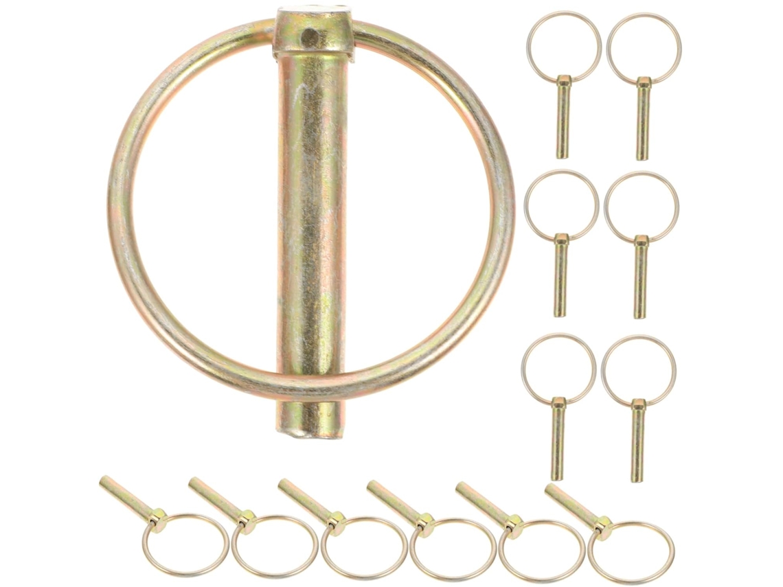 Kit De 16 Pasadores De Seguridad De Hierro Galvanizado De 10x50 Mm Con Anillo, Juego De