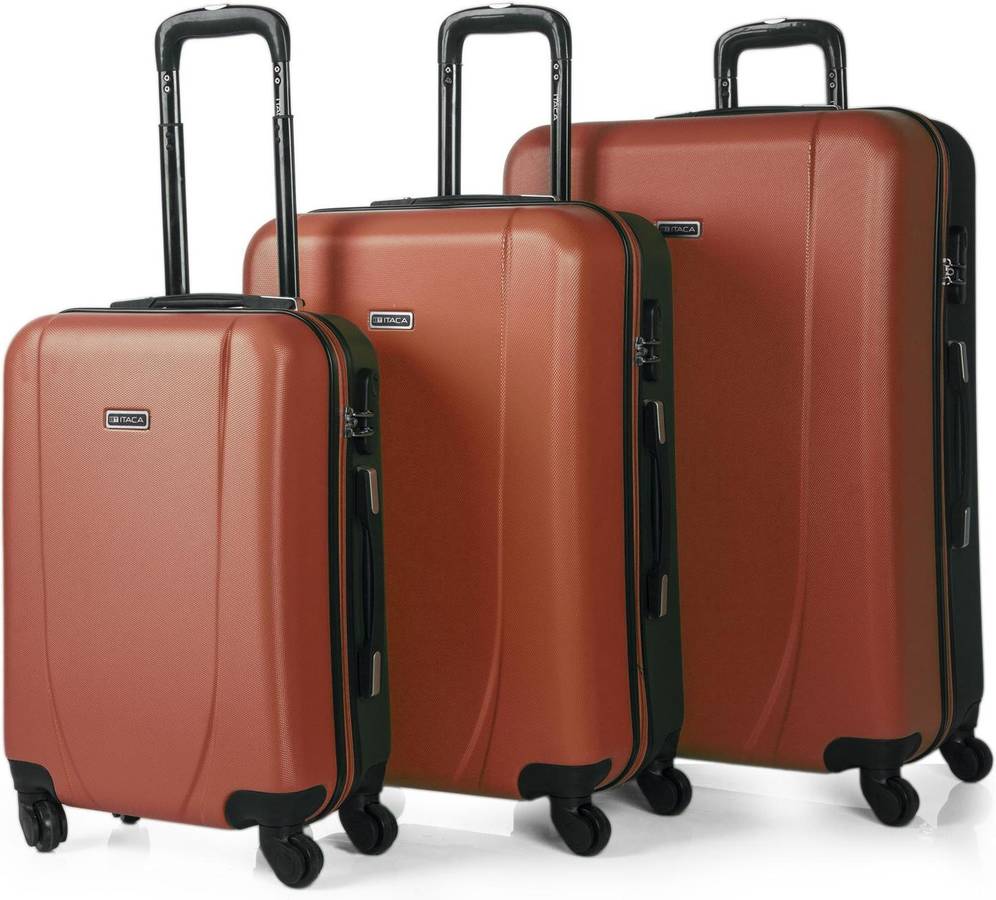 Conjunto De 3 maletas viaje itaca abs 3570100 l rojo juego set trolley 506070 71100