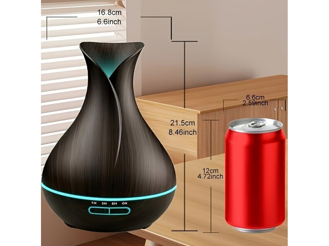 Humidificador ultrasónico con difusor de aroma de 550 ml y 7 luces de colores Pickifyvayotoy