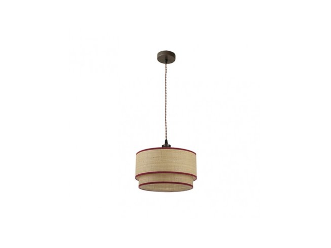 Lámpara colgante Roque 1xe27 Natural/rojo Regx40x40 Cm Fabrilamp