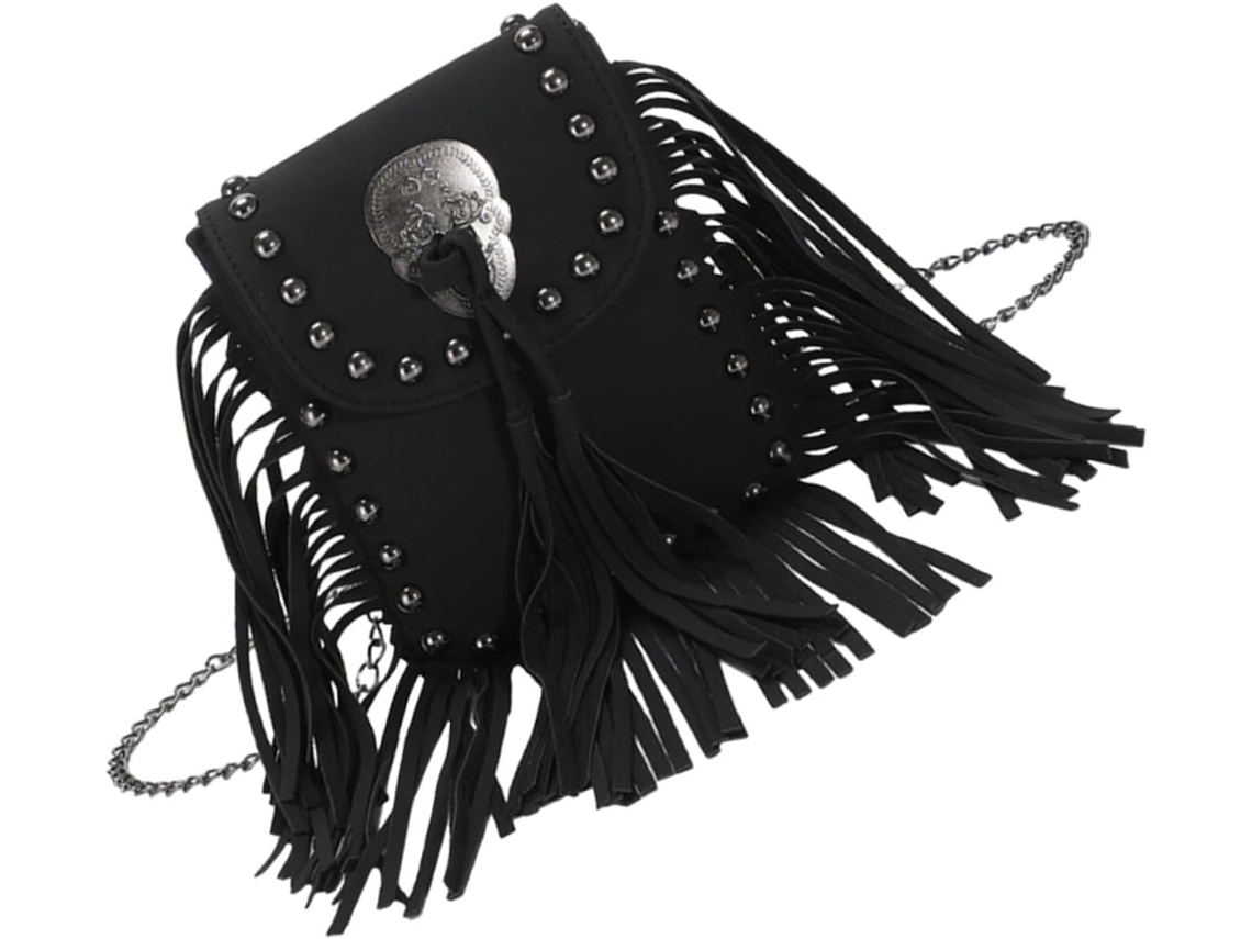 Bolso De Hombro Vintage Para Mujer Con Cadena Y Flecos, Ideal Para Ir De Compras Y Viajar.