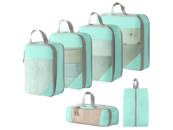 Conjunto De Bolsas Organizadoras Para Malas, Com Bolsas Para Sapatos, Pacote Com 6 Chrui (azul Lago)