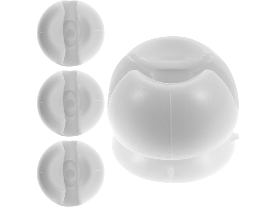 Soporte para cepillos de dientes Yarnow, instalación sin taladro con ventosa, plástico blanco, kit de 4 piezas para decoración.