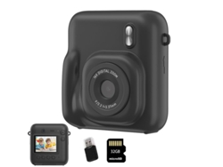 Cámara De Fotos Instantánea Para Niños Szsmart Dc506 48mp 1080p Cámara Dual Regalo Juguete Para Niños Y Niñas + Tarjeta De Memoria De 32 Gb - Negro