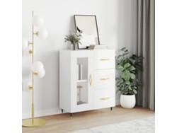 Aparador De Madera Contrachapada Blanco Brillante 69,5x34x90 Cm