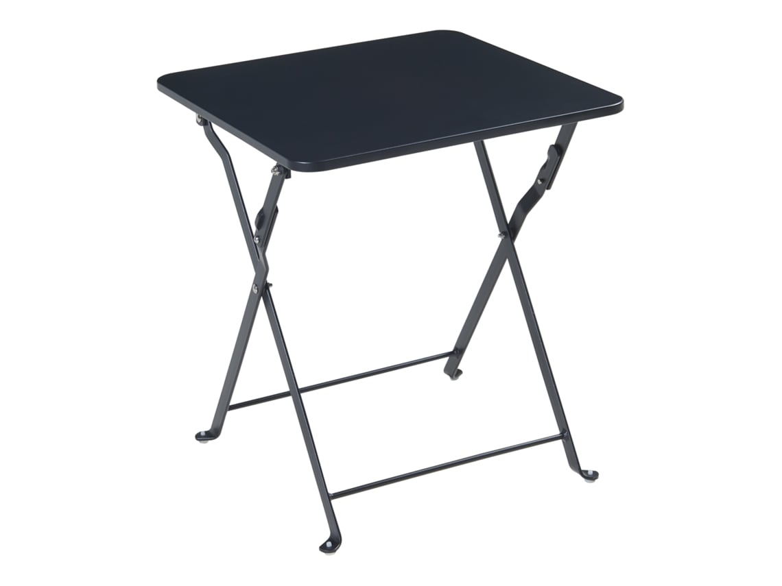 Mesa plegable Vegårshei 45x40x40 cm acero - Negro [EN.CASA]