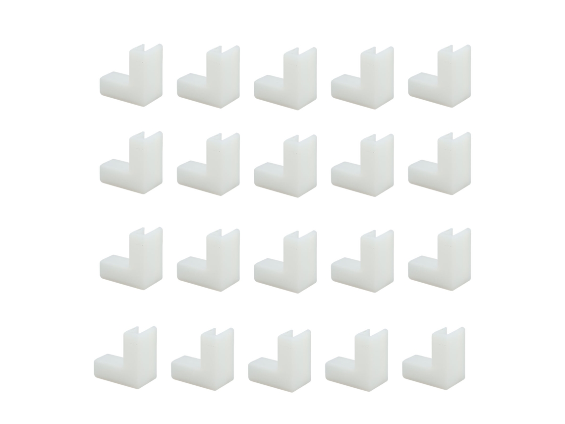 20 Protetores De Canto L Silicone Seguro Bebê Móveis Mesa Translúcido 4,5x4,5x2,5cm