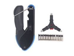 Kit de herramientas para cables coaxiales con herramienta de crimpado y pelacables para RG59 y RG6 con conectores F.