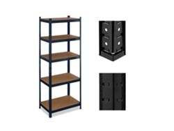 Relaxdays Estantería Metálica Cargas Pesadas, 180x70x45cm, Hasta 500 Kg, 5 Baldas, Sótano O Trastero, Acero Y Mdf, Negro