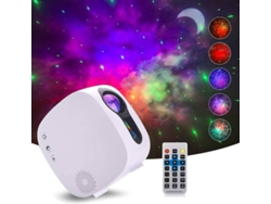 Proyector de galaxias, luz nocturna de estrellas con altavoz Bluetooth y control remoto LED nebulosa (blanco)