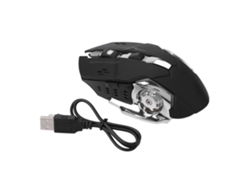 Rato Sem Fio Gamer Óptico Recarregável 2400dpi Mudo Usb 2.4ghz Para Pc Laptop Preto