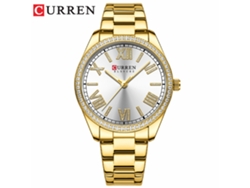 Reloj sencillo de estilo retro para mujer (oro blanco) con números romanos, movimiento de cuarzo, resistente al agua, esfera redonda.